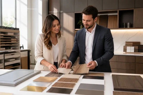 How a Commercial Cabinet Supplier Coordinates Finish Samples