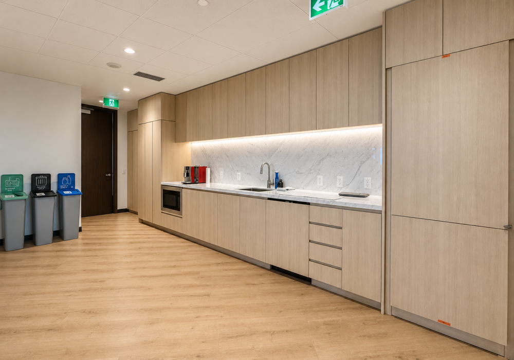 Commercial Office Kitchen with Custom Architectural Cabinetry