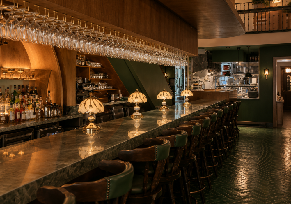 Custom-built restaurant interior featuring architectural wood millwork, premium restaurant cabinetry, hospitality wood finishes and bespoke commercial craftsmanship.